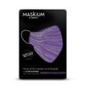 Mascarilla Tejida Reutilizable Con Filtro Desechable, Maskium R-5 De Color Morado Y Blanco Talla L