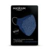 Mascarilla Tejida Reutilizable Con Filtro Desechable, Maskium I-33 De Color Azul Marino Con Puntos Talla S