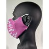 Mascarilla Tejida Reutilizable Con Filtro Desechable, Maskium I-29 De Color Rosa Con Rayas Blancas Talla S