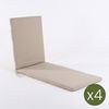 Pack 4 Cojines Para Tumbona De Exterior Estándar Olefin Color Marrón , Tamaño 196x60x5 Cm, No Pierde Color, Desenfundable