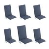 Pack 6 Cojines Para Sillón De Jardín Reclinable Olefin Azul, Tamaño 109x42x4 Cm, Desenfundable