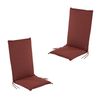 Pack 2 Cojines Para Sillón De Jardín Reclinable Olefin Rojo, Tamaño 109x42x4 Cm, Desenfundable