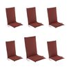 Pack 6 Cojines Para Sillón De Jardín Reclinable Olefin Rojo, Tamaño 109x42x4 Cm, Desenfundable