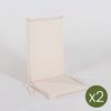 Pack 2 Cojiines Para Sillón De Jardín Reclinable Estándar Beige, Tamaño 109x42x4 Cm, Desenfundable