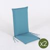 Pack 2 Cojiines Para Sillón De Jardín Reclinable Estándar Turquesa, Tamaño 109x42x4 Cm, Desenfundable