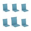 Pack 6 Cojines Para Sillón De Jardín Reclinable Estándar Color Turquesa, Tamaño 92x42x4 Cm, Repelente Al Agua, Desenfundable