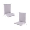 Pack 2 Cojines Para Silla Plegable, Asiento Y Respaldo, Poliéster 180 Gr, Color Gris, 92x42x4 Cm