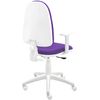 Silla De Escritorio Torino Blanca Con Reposabrazos - Tapizado Morado