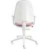 Silla De Escritorio Torino Blanca Con Reposabrazos - Tapizado Rosa Palo