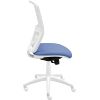 Silla De Oficina Ergonómica Keempat - Malla Blanca. Tapizado Azul Claro