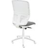 Silla De Oficina Ergonómica Keempat - Malla Blanca. Tapizado Gris