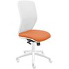 Silla De Oficina Ergonómica Keempat - Malla Blanca. Tapizado Naranja