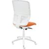 Silla De Oficina Ergonómica Keempat - Malla Blanca. Tapizado Naranja