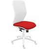 Silla De Oficina Ergonómica Keempat - Malla Blanca. Tapizado Rojo