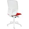 Silla De Oficina Ergonómica Keempat - Malla Blanca. Tapizado Rojo