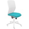 Silla De Oficina Ergonómica Keempat - Malla Blanca. Tapizado Turquesa