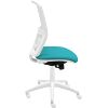 Silla De Oficina Ergonómica Keempat - Malla Blanca. Tapizado Turquesa