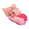 Tarta De Pañales Con Forma De Camita - Cuna Para Niña, Muy Completa: Manta, Almohada, Sonajero, Peluche, Ropita Para El Recién Nacido Y Muchos Pañales