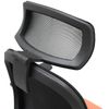 Silla De Oficina Andy Negra Con Cabezal Y Reposabrazos - Tapizado Naranja