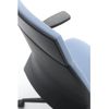 Silla De Oficina Ergonómica 4u Tapizada Con Cabezal Y Reposabrazos - Tapizado Azul