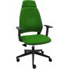 Silla De Oficina Ergonómica 4u Tapizada Con Cabezal Y Reposabrazos - Tapizado Verde