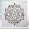 Cuadro Mandala En Madera Calada Ref. Mosaico Ref. 122 - 70x70cm - Blanco Envejecido