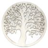 Cuadro Árbol De La Vida En Madera Calada Ref.silueta M57 30x30 Cm- Blanco Reflejos Marrón