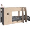 Cama Infantil Litera Tren Miroytengo 142x280x119 Cm - Roble Jackson Y Gris