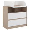 Cómoda Child Melamina Miroytengo 78x84x40 Cm - Roble Y Blanco