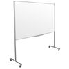 Pizarra Blanca Profesional De 150 X 122 Cm Con Estructura Móvil Con 4 Ruedas Con Freno