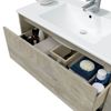 Mueble De Baño Van 80 Cm Suspendido Con Un Cajón, Un Hueco Y Espejo En Roble Alaska Lavabo Cerámico Incluido