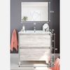 Mueble De Baño Dakota Espejo Y Lavamanos Cerámico Blanco Velho