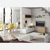 Pack 3 Muebles Para Salón En Color Blanco Brillo Y Roble Canadian