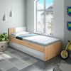 Pack Muebles Juvenil Cama Y Armario En Blanco Mate Y Roble Nodi Diseño Moderno