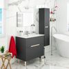 Mueble para Baño Pack Lotto Moderno Gris Antracita y Roble (Lavabo +  Columna) 