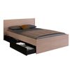 Cama John Con Cajones 135-140x190 - Roble Brooklyn Y Negro