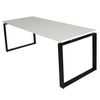 Mesa Escritorio Oficina Estructura Metálica Negra 75x160x80cm Blanco Ofilike