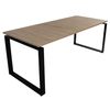 Mesa Escritorio Madera Estructura Metálica Negra 75x140x80cm Roble Ofilike