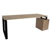 Mesa Escritorio Con Cajonera Estructura Metálica Negra 75x180x80cm Roble Ofilike