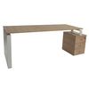 Mesa Escritorio Con Cajonera Estructura Metálica Blanca 75x180x80cm Roble Ofilike