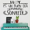 Vinilo Decorativo Pvc "hoy Es Un Buen Día Para Sonreir.." 60x42cm Negro