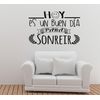 Vinilo Decorativo Pvc "hoy Es Un Buen Día Para Sonreir.." 60x42cm Negro