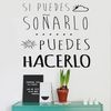 Vinilo Decorativo Pvc "si Puedes Soñarlo Puedes.." 60x42cm Negro