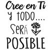 Vinilo Decorativo Pvc "cree En Ti Y Todo.." 60x42cm Negro