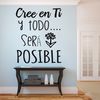 Vinilo Decorativo Pvc "cree En Ti Y Todo.." 60x42cm Negro