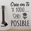 Vinilo Decorativo Pvc "cree En Ti Y Todo.." 60x42cm Negro