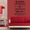 Vinilo Decorativo Pvc "lo Único Imposible Es.." 60x42cm Negro