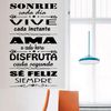 Vinilo Decorativo Pvc "sonríe Cada Día.." 60x42cm Negro