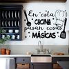 Vinilo Decorativo Pvc "en Esta Cocina.." 120x85cm Negro