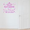 Vinilo Decorativo Pvc "aquí Duerme La Princesa.." 120x60cm Rosa